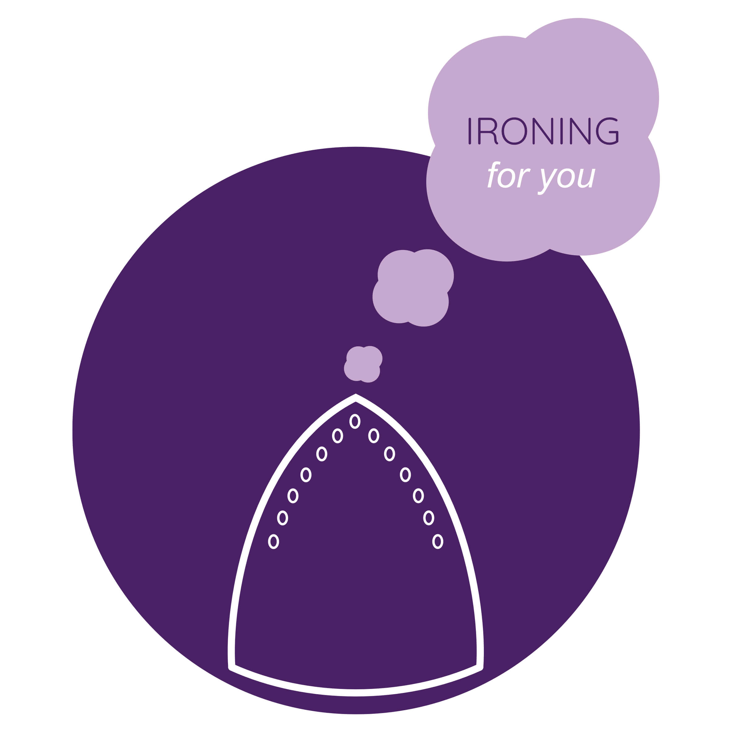Logo design for ironing business with clean and modern icon.