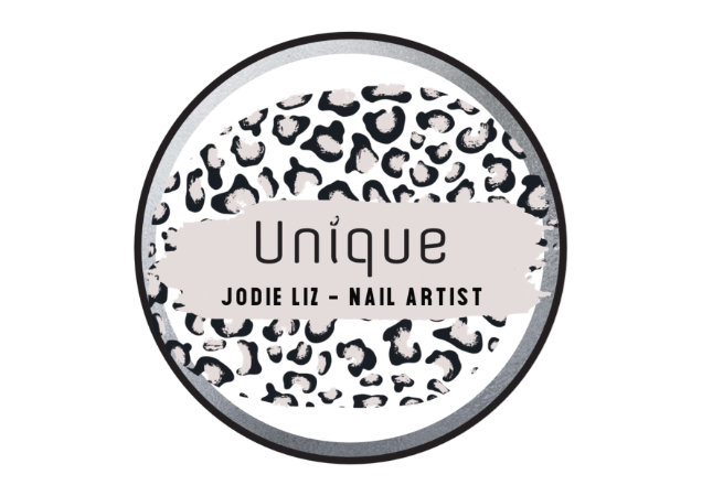 Nail salon logo with pretty patterns and stylish typography.